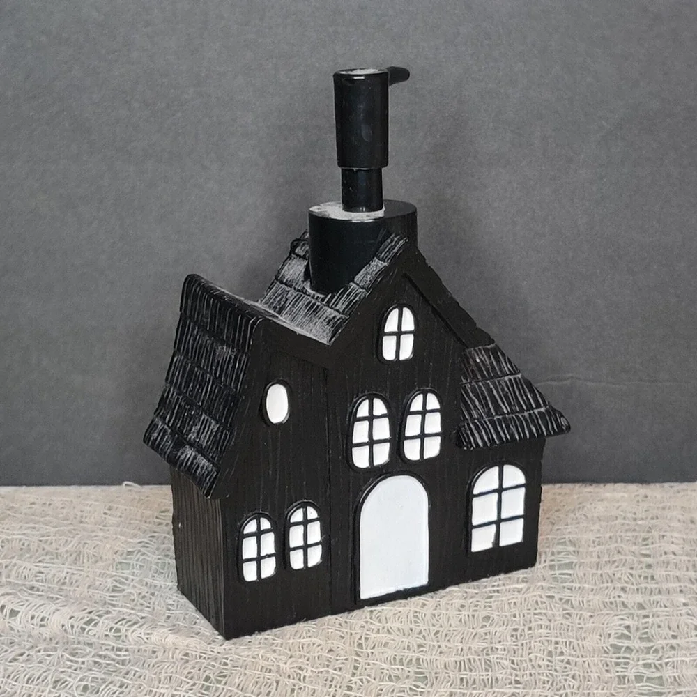 Avanti Black Spooky Haunted House Mansion Halloween‎ Soap Pump Dispenser